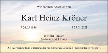 Anzeige von Karl Heinz Kröner von MGO