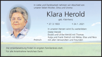 Anzeige von Klara Herold von MGO