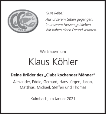 Anzeige von Klaus Köhler von MGO
