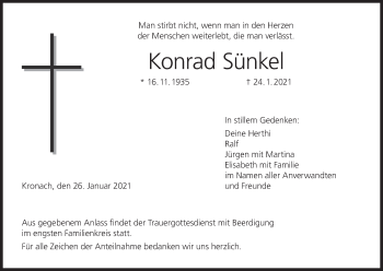 Anzeige von Konrad Sünkel von MGO