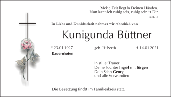 Anzeige von Kunigunda Büttner von MGO