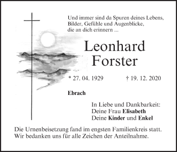 Anzeige von Leonhard Forster von MGO