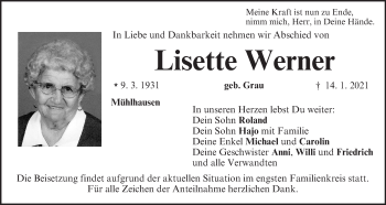 Anzeige von Lisette Werner von MGO