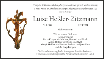 Anzeige von Luise Heßler-Zitzmann von MGO