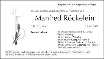 Anzeige von Manfred Röckelein von MGO