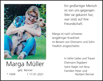 Anzeige von Marga Müller von MGO