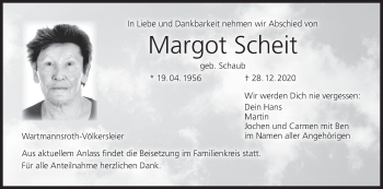Anzeige von Margot Scheit von MGO