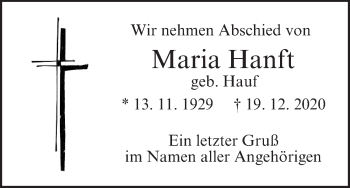 Anzeige von Maria Hanft von MGO