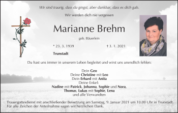 Anzeige von Marianne Brehm von MGO