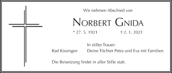 Anzeige von Norbert Gnida von MGO