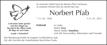 Anzeige von Norbert Pfab von MGO