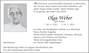 Anzeige von Olga Weber von MGO