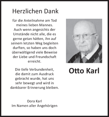 Anzeige von Otto Karl von MGO
