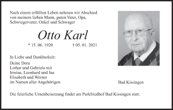 Anzeige von Otto Karl von MGO