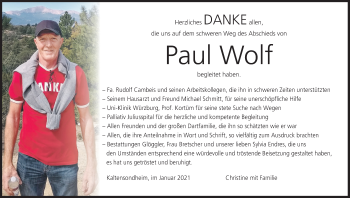 Anzeige von Paul Wolf von MGO