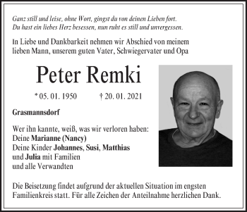 Anzeige von Peter Remki von MGO
