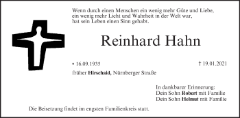 Anzeige von Reinhard Hahn von MGO