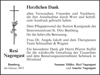 Anzeige von Resi Nagengast von MGO