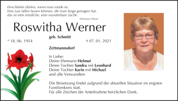 Anzeige von Roswitha Werner von MGO