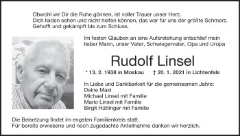 Anzeige von Rudolf Linsel von MGO