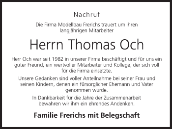 Anzeige von Thomas Och von MGO