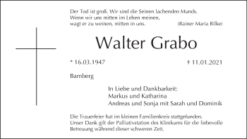 Anzeige von Walter Grabo von MGO