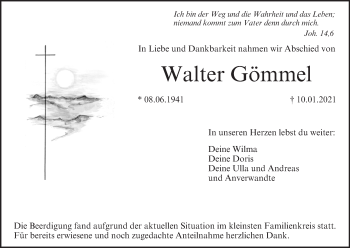 Anzeige von Walter Gömmel von MGO