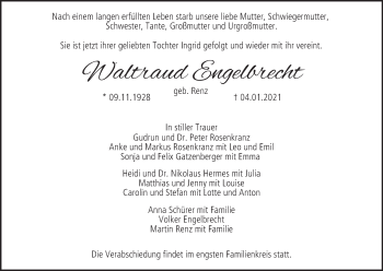Anzeige von Waltraud Engelbrecht von MGO