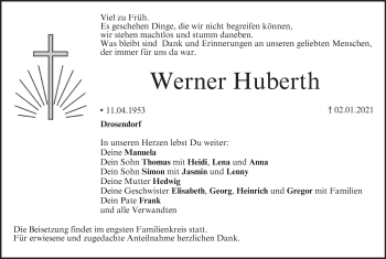 Anzeige von Werner Huberth von MGO