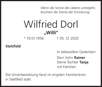 Anzeige von Wilfried Dorl von MGO