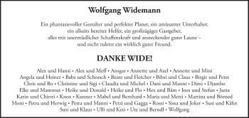 Anzeige von Wolfgang Widemann von MGO