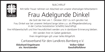 Anzeige von Adelgunde Dinkel von MGO