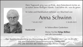Anzeige von Anna Schwinn von MGO