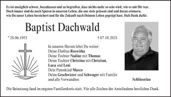 Anzeige von Baptist Dachwald von MGO