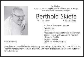 Anzeige von Berthold Skiefe von MGO