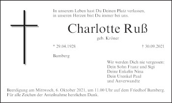 Anzeige von Charlotte Ruß von MGO