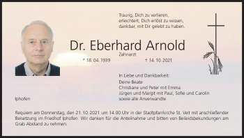 Anzeige von Eberhard Arnold von MGO