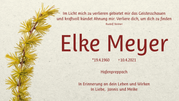 Anzeige von Elke Meyer von MGO