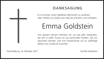 Anzeige von Emma Goldstein von MGO