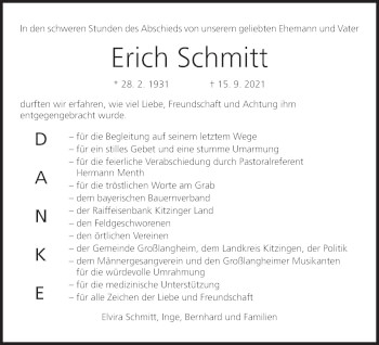 Anzeige von Erich Schmitt von MGO