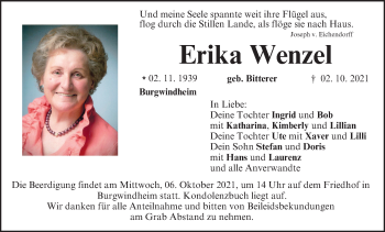 Anzeige von Erika Wenzel von MGO