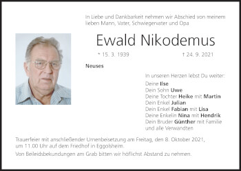 Anzeige von Ewald Nikodemus von MGO