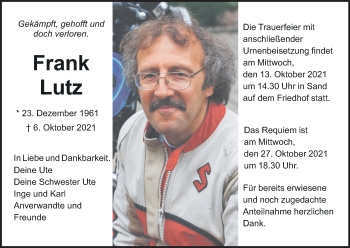 Anzeige von Frank Lutz von MGO