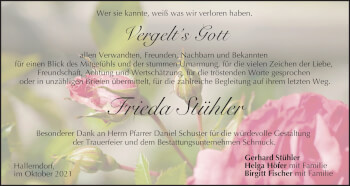 Anzeige von Frieda Stühler von MGO