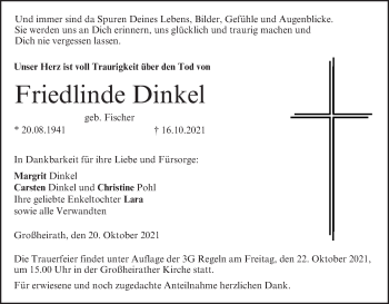 Anzeige von Friedlinde Dinkel von MGO