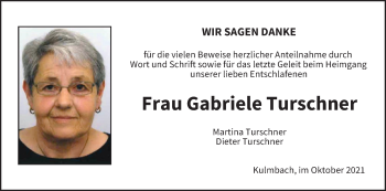 Anzeige von Gabriele Turschner von MGO