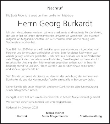 Anzeige von Georg Burkardt von MGO
