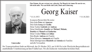 Anzeige von Georg Kaiser von MGO