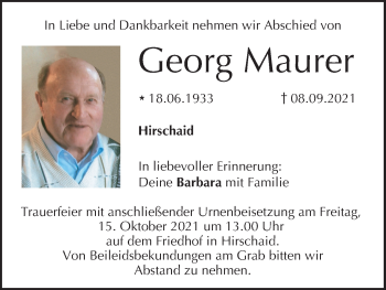 Anzeige von Georg Maurer von MGO