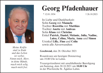Anzeige von Georg Pfadenhauer von MGO